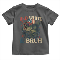 Retro Red White And Bruh Fishing Toddler T Shirt Funny Patriotic Bass 4th Of July