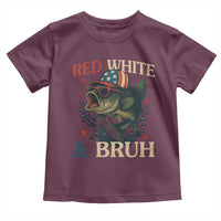 Retro Red White And Bruh Fishing Toddler T Shirt Funny Patriotic Bass 4th Of July