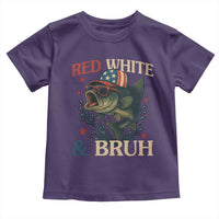 Retro Red White And Bruh Fishing Toddler T Shirt Funny Patriotic Bass 4th Of July