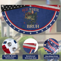 Retro Red White And Bruh Fishing Patriotic Fan Flag Funny Bass 4th Of July