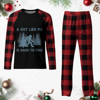 Funny Bigfoot Sasquatch Plaid Pajama Set A Guy Like Me Is Hard To Find Forest Silhouette - Wonder Print Shop