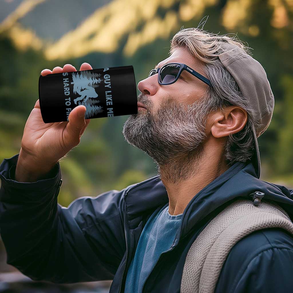 Funny Bigfoot Sasquatch 4 in 1 Can Cooler Tumbler A Guy Like Me Is Hard To Find Forest Silhouette - Wonder Print Shop