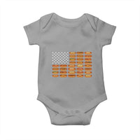 Funny Hot Dog American Flag Baby Onesie Patriotic USA 4th of July Summer BBQ Party - Wonder Print Shop