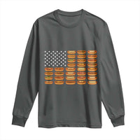 Funny Hot Dog American Flag Long Sleeve Shirt Patriotic USA 4th of July Summer BBQ Party - Wonder Print Shop