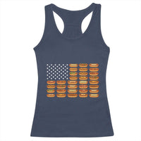 Funny Hot Dog American Flag Racerback Tank Top Patriotic USA 4th of July Summer BBQ Party - Wonder Print Shop