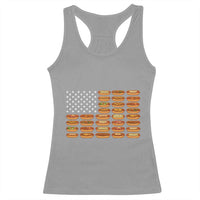 Funny Hot Dog American Flag Racerback Tank Top Patriotic USA 4th of July Summer BBQ Party - Wonder Print Shop