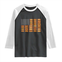 Funny Hot Dog American Flag Raglan Shirt Patriotic USA 4th of July Summer BBQ Party - Wonder Print Shop