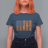 Funny Hot Dog American Flag T Shirt For Women Patriotic USA 4th of July Summer BBQ Party - Wonder Print Shop