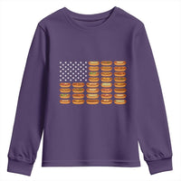 Funny Hot Dog American Flag Youth Sweatshirt Patriotic USA 4th of July Summer BBQ Party - Wonder Print Shop