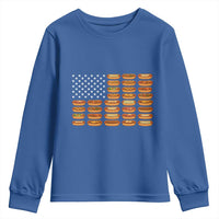 Funny Hot Dog American Flag Youth Sweatshirt Patriotic USA 4th of July Summer BBQ Party - Wonder Print Shop