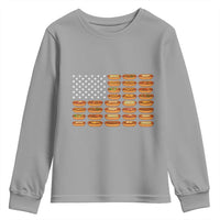 Funny Hot Dog American Flag Youth Sweatshirt Patriotic USA 4th of July Summer BBQ Party - Wonder Print Shop