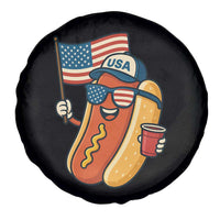 Cool Patriotic Hot Dog Spare Tire Cover Funny 4th of July Cookout 4th of July American Flag - Wonder Print Shop