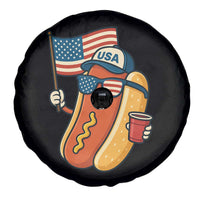 Cool Patriotic Hot Dog Spare Tire Cover Funny 4th of July Cookout 4th of July American Flag - Wonder Print Shop