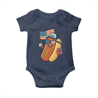 Cool Patriotic Hot Dog Baby Onesie Funny 4th of July Cookout 4th of July American Flag - Wonder Print Shop