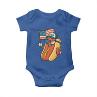 Cool Patriotic Hot Dog Baby Onesie Funny 4th of July Cookout 4th of July American Flag - Wonder Print Shop
