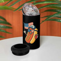Cool Patriotic Hot Dog 4 in 1 Can Cooler Tumbler Funny 4th of July Cookout 4th of July American Flag - Wonder Print Shop