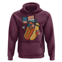 Cool Patriotic Hot Dog Hoodie Funny 4th of July Cookout 4th of July American Flag - Wonder Print Shop