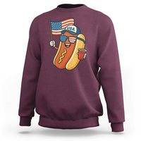 Cool Patriotic Hot Dog Sweatshirt Funny 4th of July Cookout 4th of July American Flag - Wonder Print Shop