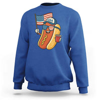 Cool Patriotic Hot Dog Sweatshirt Funny 4th of July Cookout 4th of July American Flag - Wonder Print Shop