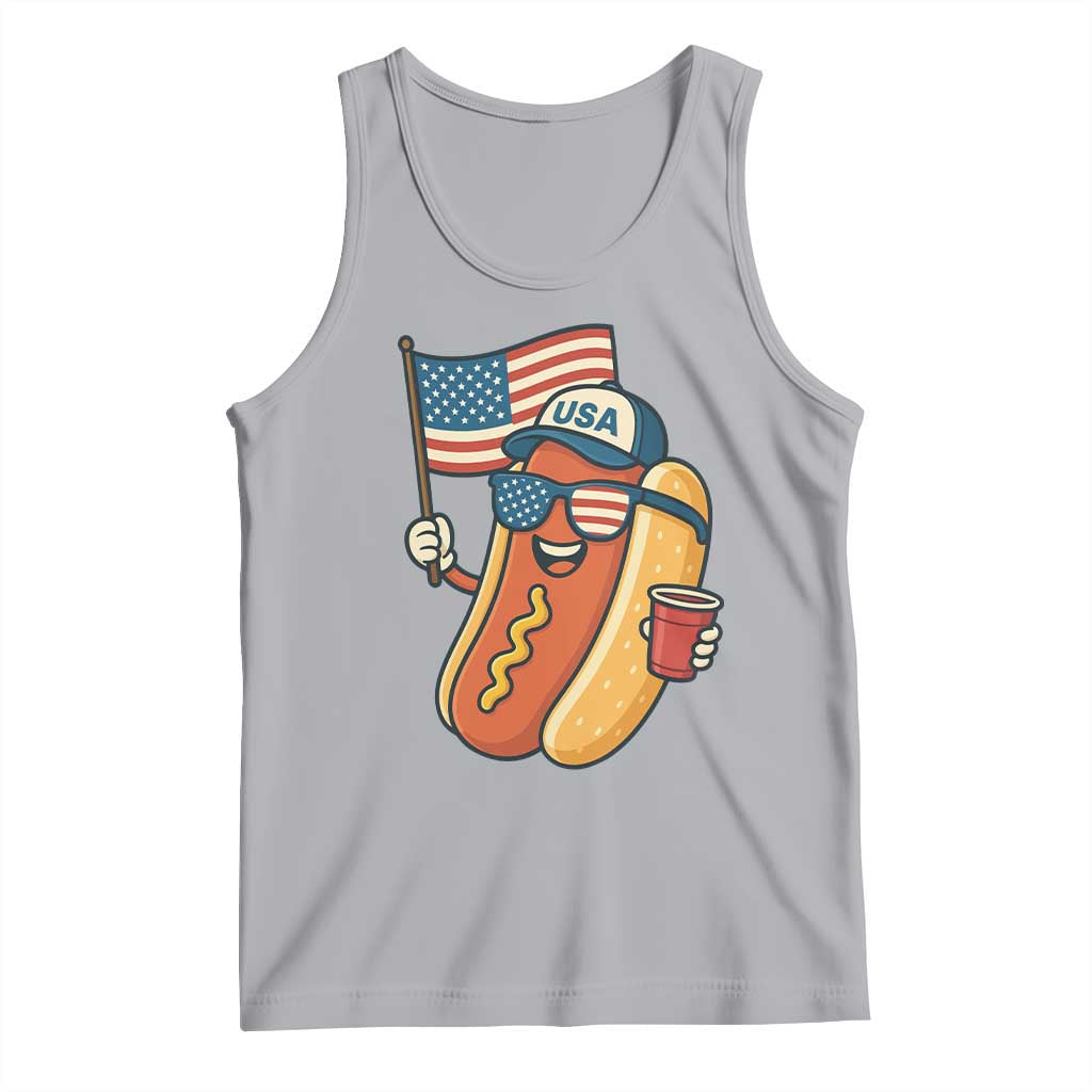 Cool Patriotic Hot Dog Tank Top Funny 4th of July Cookout 4th of July American Flag - Wonder Print Shop
