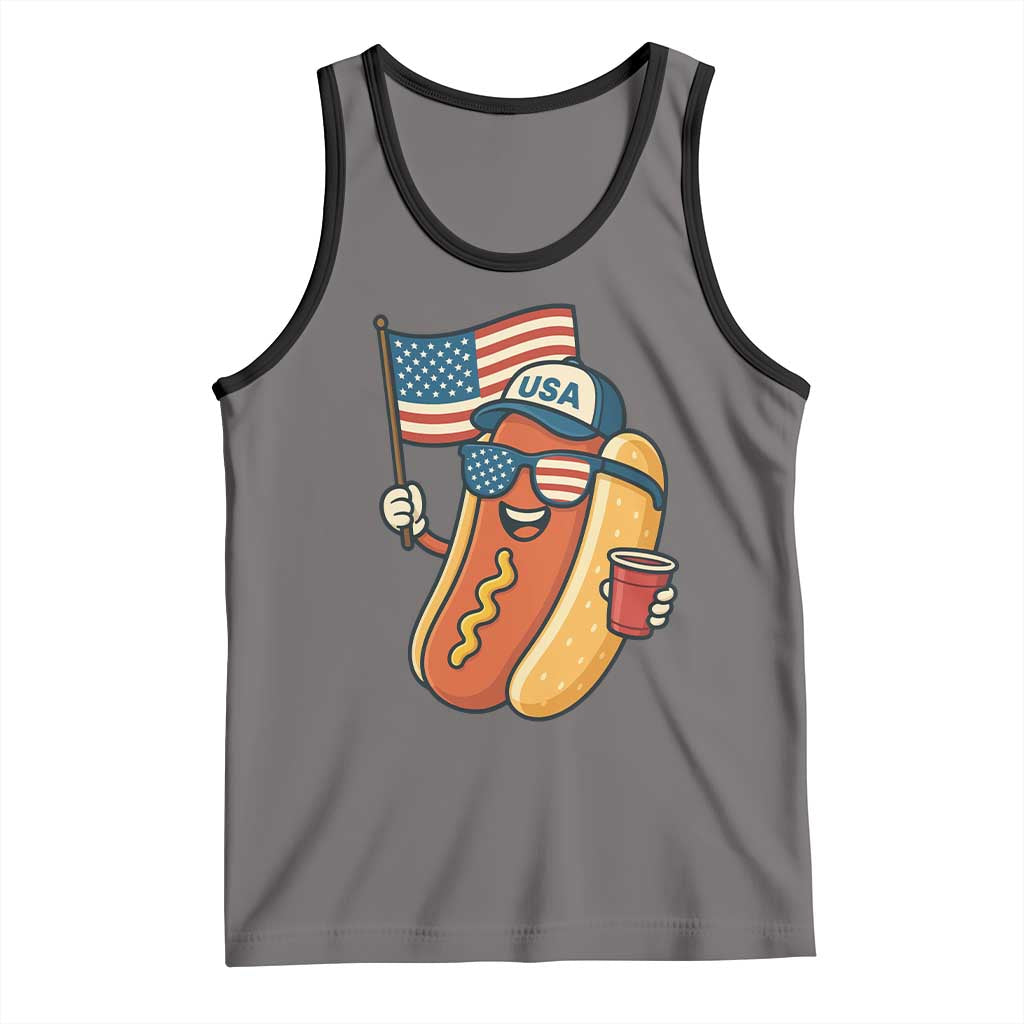 Cool Patriotic Hot Dog Tank Top Funny 4th of July Cookout 4th of July American Flag - Wonder Print Shop