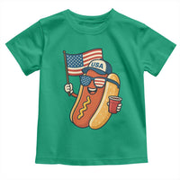 Cool Patriotic Hot Dog Toddler T Shirt Funny 4th of July Cookout 4th of July American Flag - Wonder Print Shop