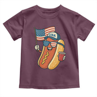 Cool Patriotic Hot Dog Toddler T Shirt Funny 4th of July Cookout 4th of July American Flag - Wonder Print Shop