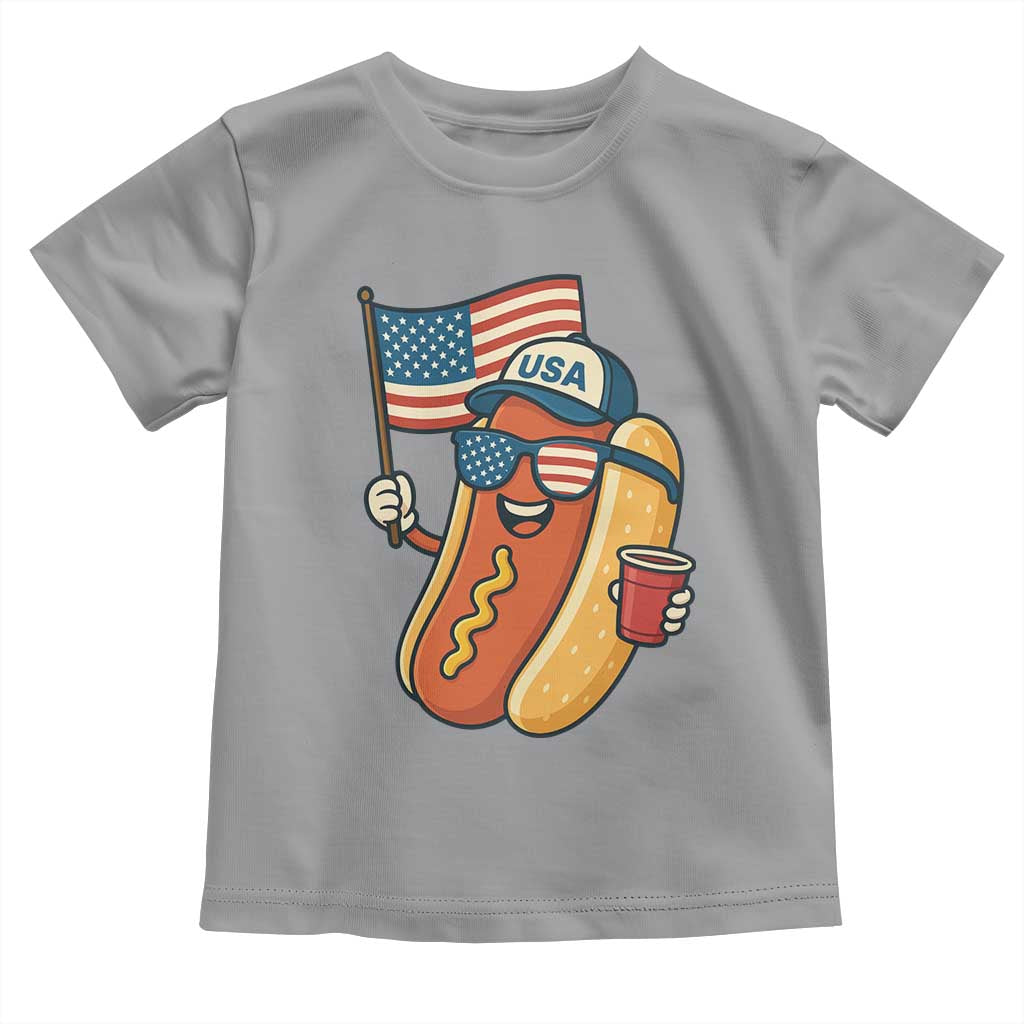 Cool Patriotic Hot Dog Toddler T Shirt Funny 4th of July Cookout 4th of July American Flag - Wonder Print Shop