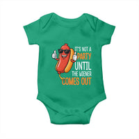 It's Not A Party Until The Wiener Comes Out Baby Onesie Funny Hot Dog Joke BBQ 4th of July Cookout - Wonder Print Shop