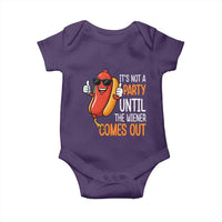 It's Not A Party Until The Wiener Comes Out Baby Onesie Funny Hot Dog Joke BBQ 4th of July Cookout - Wonder Print Shop
