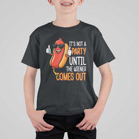 It's Not A Party Until The Wiener Comes Out T Shirt For Kid Funny Hot Dog Joke BBQ 4th of July Cookout - Wonder Print Shop
