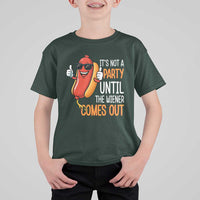 It's Not A Party Until The Wiener Comes Out T Shirt For Kid Funny Hot Dog Joke BBQ 4th of July Cookout - Wonder Print Shop