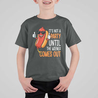 It's Not A Party Until The Wiener Comes Out T Shirt For Kid Funny Hot Dog Joke BBQ 4th of July Cookout - Wonder Print Shop