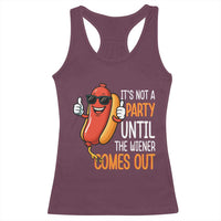 It's Not A Party Until The Wiener Comes Out Racerback Tank Top Funny Hot Dog Joke BBQ 4th of July Cookout - Wonder Print Shop