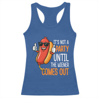 It's Not A Party Until The Wiener Comes Out Racerback Tank Top Funny Hot Dog Joke BBQ 4th of July Cookout - Wonder Print Shop
