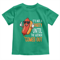 It's Not A Party Until The Wiener Comes Out Toddler T Shirt Funny Hot Dog Joke BBQ 4th of July Cookout - Wonder Print Shop
