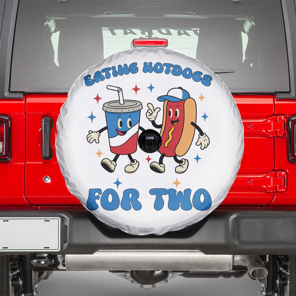 Eating Hotdogs for Two Spare Tire Cover Cute Pregnancy Announcement Patriotic 4th Of July