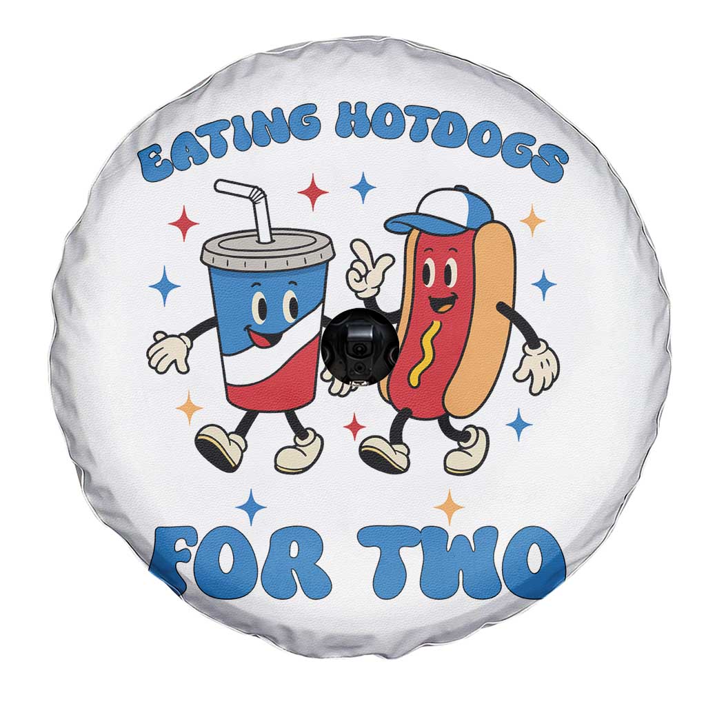 Eating Hotdogs for Two Spare Tire Cover Cute Pregnancy Announcement Patriotic 4th Of July