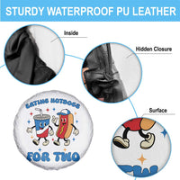 Eating Hotdogs for Two Spare Tire Cover Cute Pregnancy Announcement Patriotic 4th Of July