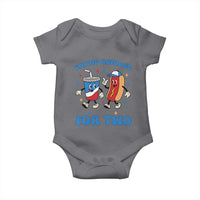 Eating Hotdogs for Two Baby Onesie Cute Pregnancy Announcement Patriotic 4th Of July