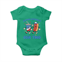 Eating Hotdogs for Two Baby Onesie Cute Pregnancy Announcement Patriotic 4th Of July