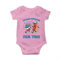 Eating Hotdogs for Two Baby Onesie Cute Pregnancy Announcement Patriotic 4th Of July