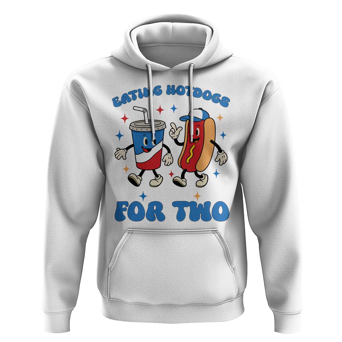 Eating Hotdogs for Two Hoodie Cute Pregnancy Announcement Patriotic 4th Of July