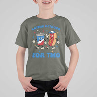 Eating Hotdogs for Two T Shirt For Kid Cute Pregnancy Announcement Patriotic 4th Of July