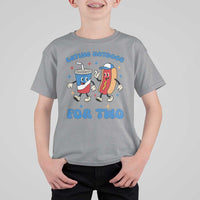Eating Hotdogs for Two T Shirt For Kid Cute Pregnancy Announcement Patriotic 4th Of July
