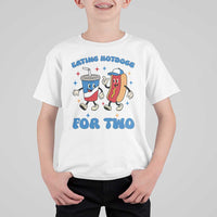 Eating Hotdogs for Two T Shirt For Kid Cute Pregnancy Announcement Patriotic 4th Of July