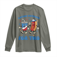Eating Hotdogs for Two Long Sleeve Shirt Cute Pregnancy Announcement Patriotic 4th Of July
