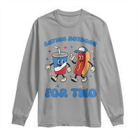 Eating Hotdogs for Two Long Sleeve Shirt Cute Pregnancy Announcement Patriotic 4th Of July