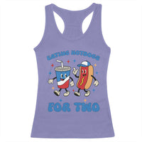 Eating Hotdogs for Two Racerback Tank Top Cute Pregnancy Announcement Patriotic 4th Of July