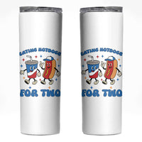 Eating Hotdogs for Two Skinny Tumbler Cute Pregnancy Announcement Patriotic 4th Of July